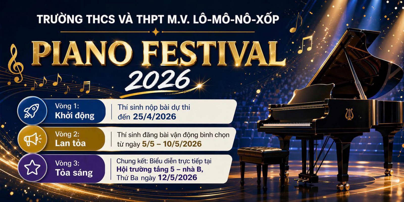 LOMONOXOP PIANO FESTIVAL 2026 – SÂN CHƠI ÂM NHẠC DÀNH CHO HỌC SINH – NƠI HỘI TỤ NHỮNG GIAI ĐIỆU CẢM XÚC VÀ TÀI NĂNG ÂM NHẠC