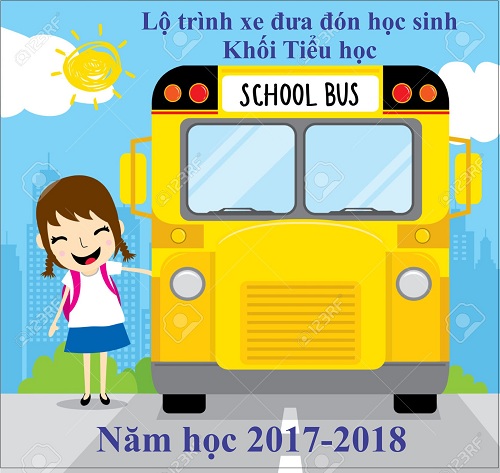 Lộ trình xe đưa đón học sinh khối Tiểu học năm học 2017-2018