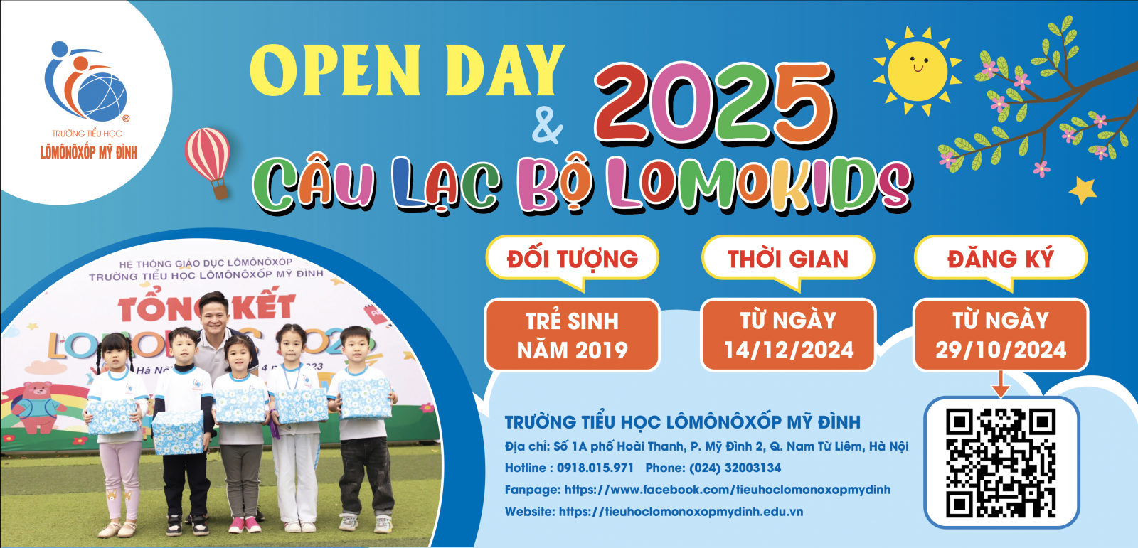 ​THÔNG BÁO VỀ VIỆC TỔ CHỨC CHƯƠNG TRÌNH OPEN DAY & CLB LOMOKIDS 2025