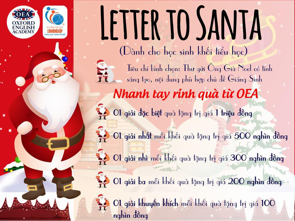 Hãy viết một thư gửi Ông già Noel để chia sẻ cảm xúc và suy nghĩ của bạn trong dịp lễ Giáng sinh này. Chúng tôi chắc chắn rằng Ông già Noel sẽ đọng lại rất nhiều kỷ niệm đẹp cho bạn.