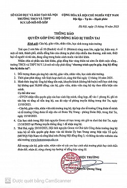 TỪ MÁI TRƯỜNG GỬI NIỀM YÊU THƯƠNG TỚI MIỀN BÃO LŨ