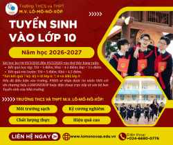 Thông báo tuyển sinh vào lớp 10 năm học 2026-2027