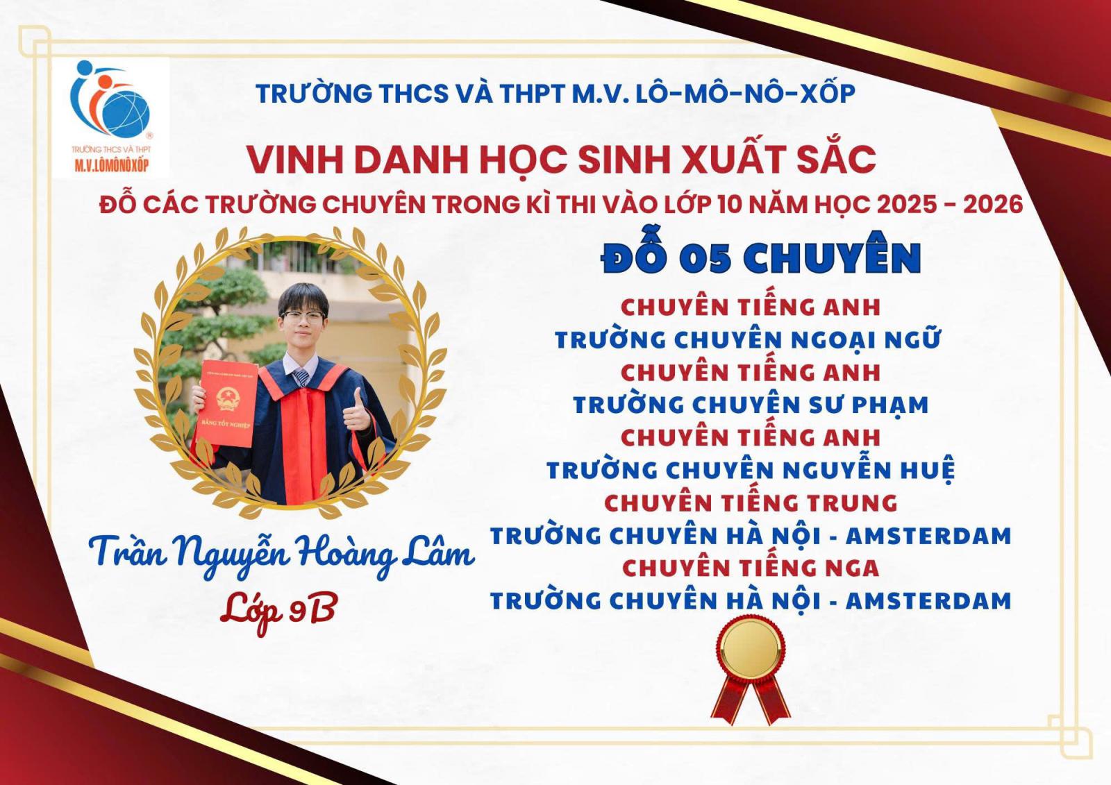 CHÚC MỪNG THÀNH TÍCH RỰC RỠ CỦA HỌC SINH KHỐI 9!