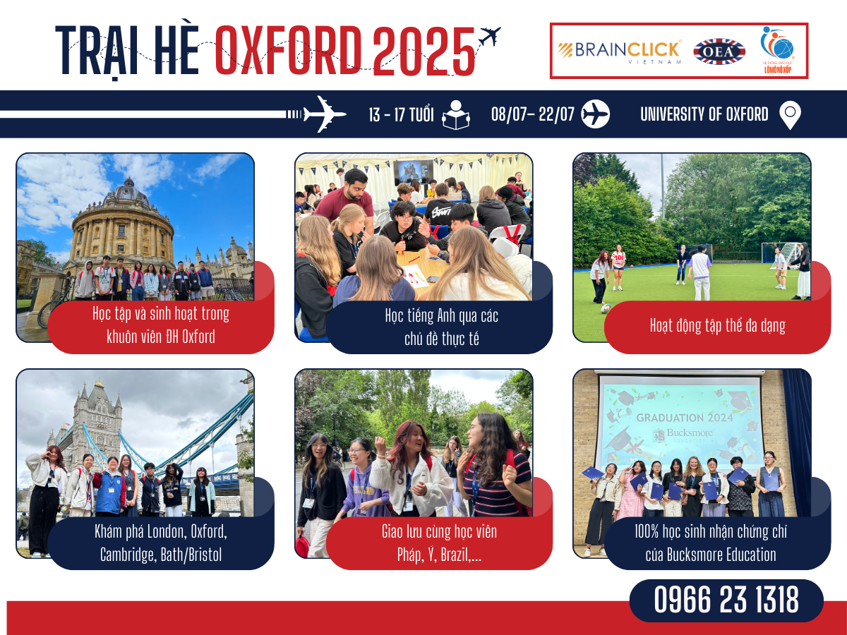 TRẠI HÈ OXFORD 2025: KHỞI ĐẦU CHO HÀNH TRÌNH VƯƠN RA THẾ GIỚI