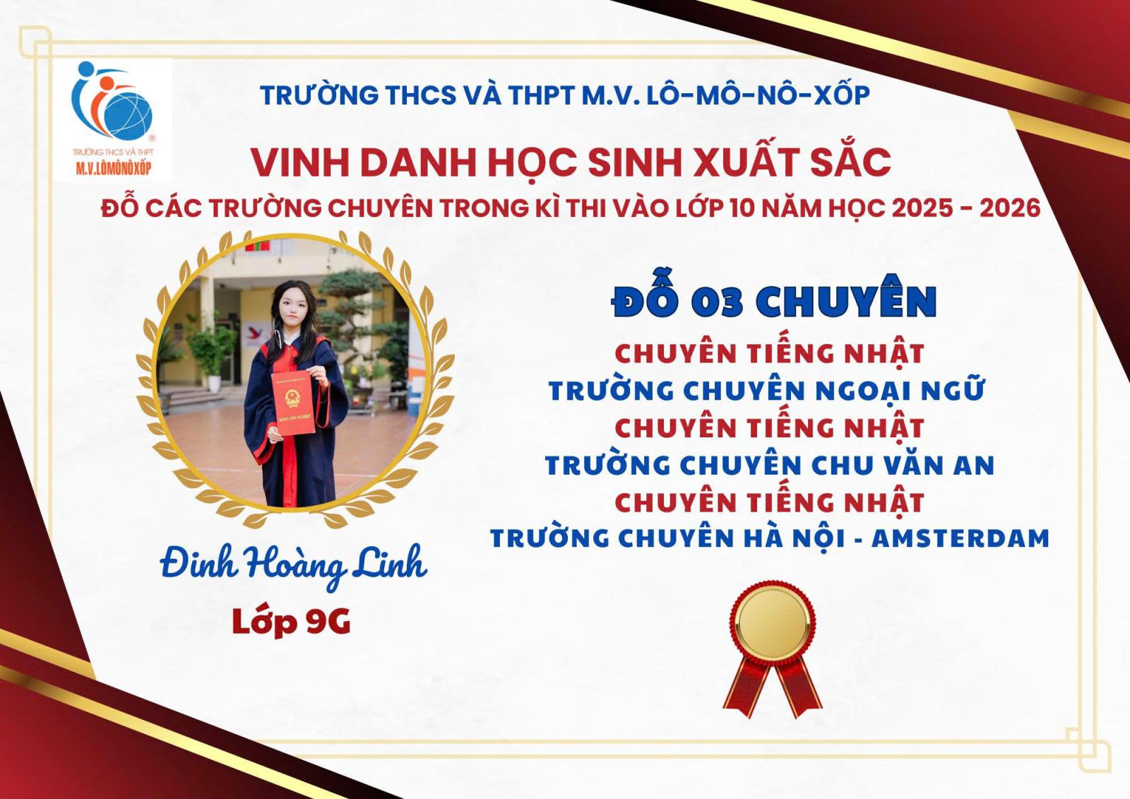 CHÚC MỪNG THÀNH TÍCH RỰC RỠ CỦA HỌC SINH KHỐI 9!
